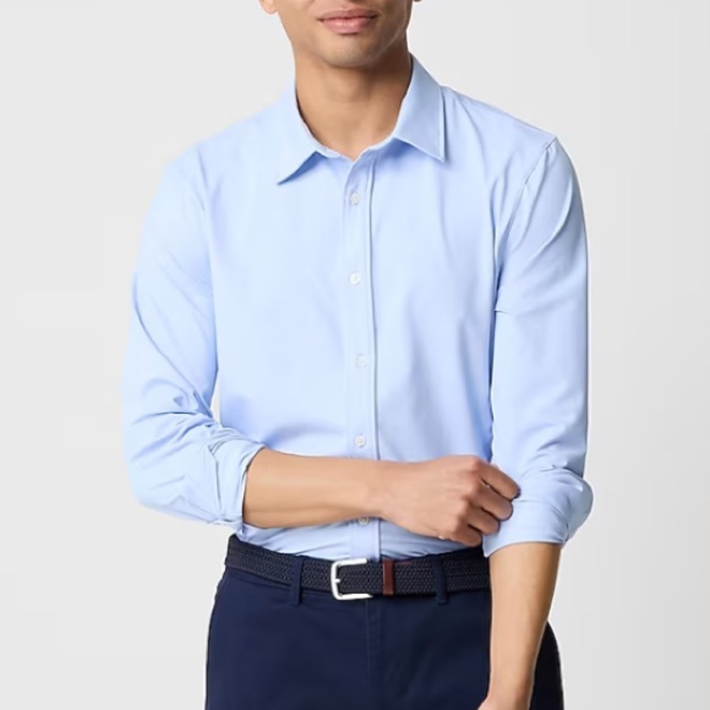 J crew heather light blue All-day performance shirt